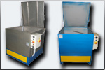 industriales de carga superior para piezas con pulverizador y cesta rotatoria